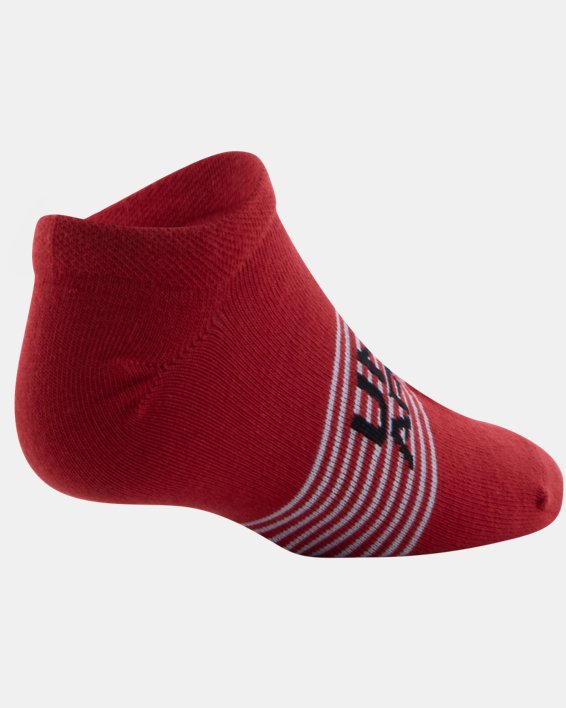 Boys' UA Essential Lite No-Show Socks 6-Pack, Red, pdpMainDesktop image number 3